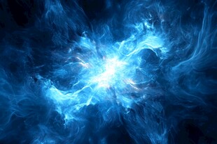 梦幻蓝色能量爆发场景