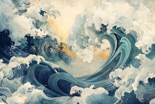 惊涛骇浪的壮丽海洋景观