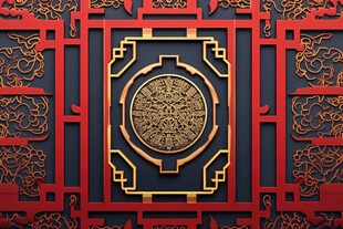 中式古典雕花墙面装饰
