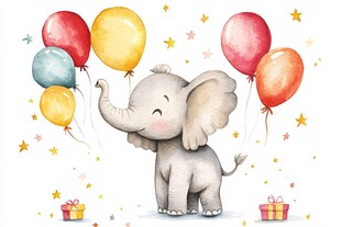 小象持气球 欢乐满画面