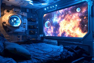 梦幻宇宙风卧室科幻场景