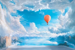 梦幻天空中的热气球之旅