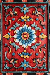 传统木雕花卉装饰图案