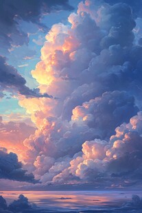 梦幻云海下的绚丽天空