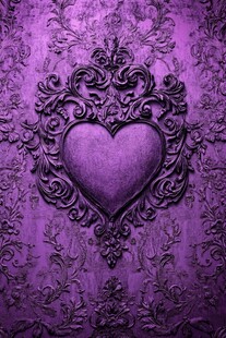 紫色心形浮雕华丽背景