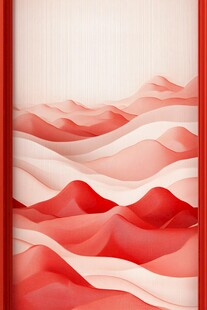 红色渐变山峦抽象背景图