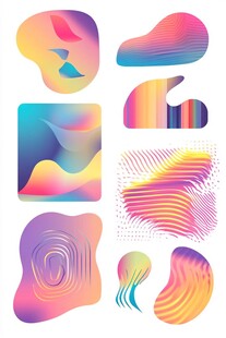炫彩流体抽象图形元素集