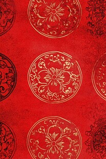 红色中式古典花纹图案