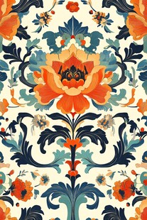 复古花卉图案无缝背景