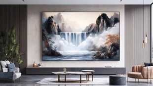 客厅中式山水挂画景致