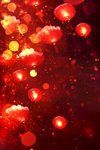 喜庆红灯笼营造节日氛围