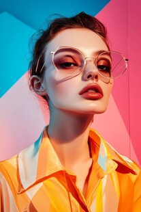 时尚酷感戴镜女士风采