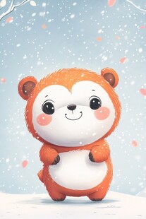 雪中小萌熊 可爱暖人心