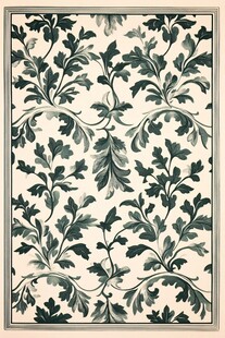 复古绿植花纹精美图案