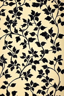 黑色枝叶花纹墙纸图案