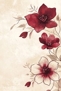 复古风手绘花卉插画
