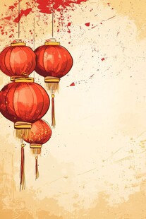 中式红灯笼复古风背景图