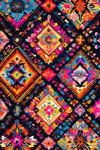 绚丽多彩民族风几何图案