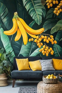 热带风情客厅装饰壁画