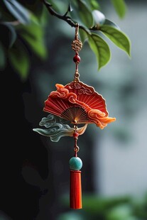 中式古风扇形精美挂饰