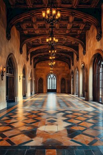 豪华复古风格的宽敞长廊