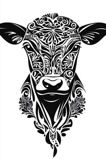 牛头花纹图案艺术设计