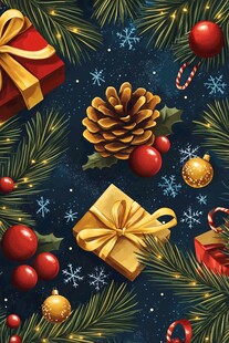 圣诞节日装饰图案背景图