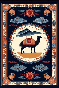 驼影祥云民族风图案设计