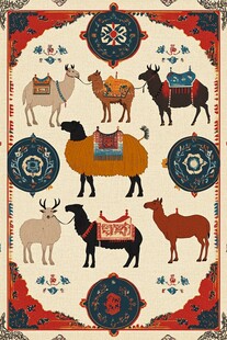 民族风动物图案装饰画