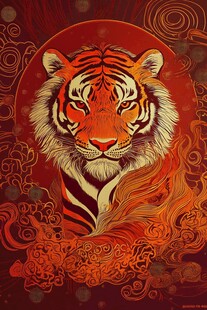 瑞虎呈祥 中式祥瑞图腾