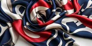 多彩几何图案真丝围巾