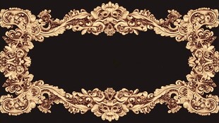 复古金色花纹边框装饰
