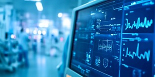 医院监护仪显示生命体征