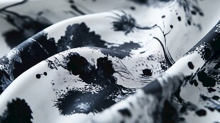 黑白泼墨风丝绸纹理