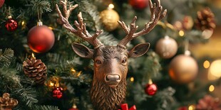 圣诞驯鹿装饰 节日氛围浓