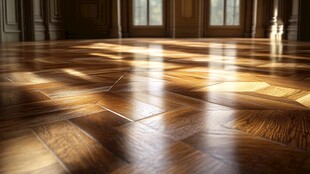 优雅实木拼花地板室内光影