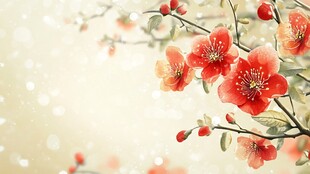 春日红花朵朵开