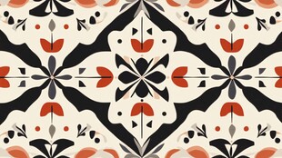 复古几何花卉图案纹理