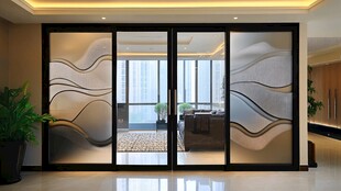 现代简约风格客厅玻璃移门