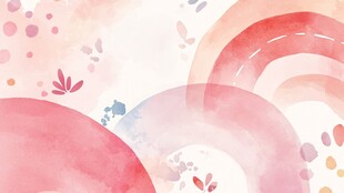 梦幻水彩彩虹花卉背景图