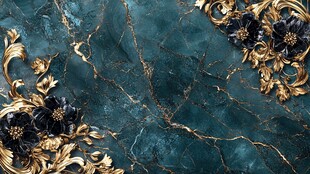 奢华蓝金大理石装饰图案