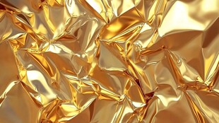 金色褶皱金属箔纹理