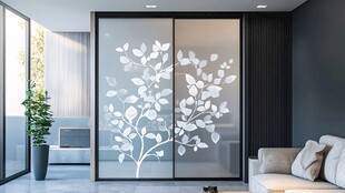 现代简约居室的玻璃艺术门