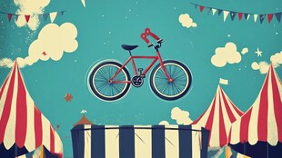 空中自行车马戏团奇幻场景