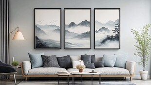 中式山水挂画装点雅致客厅