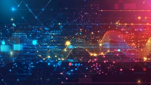 炫彩科技感数字线条背景图