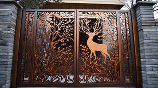 中式雕花门饰 鹿元素艺术