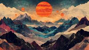 梦幻外星山川壮丽景观