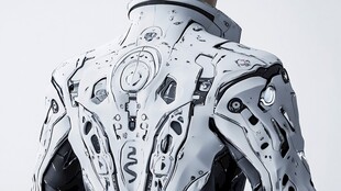 未来感机械人背部设计展示