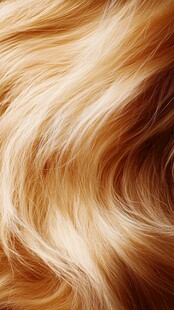 金色飘逸卷发特写